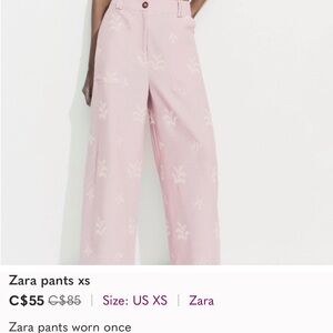 Zara Pink Wide-Leg Pants XS